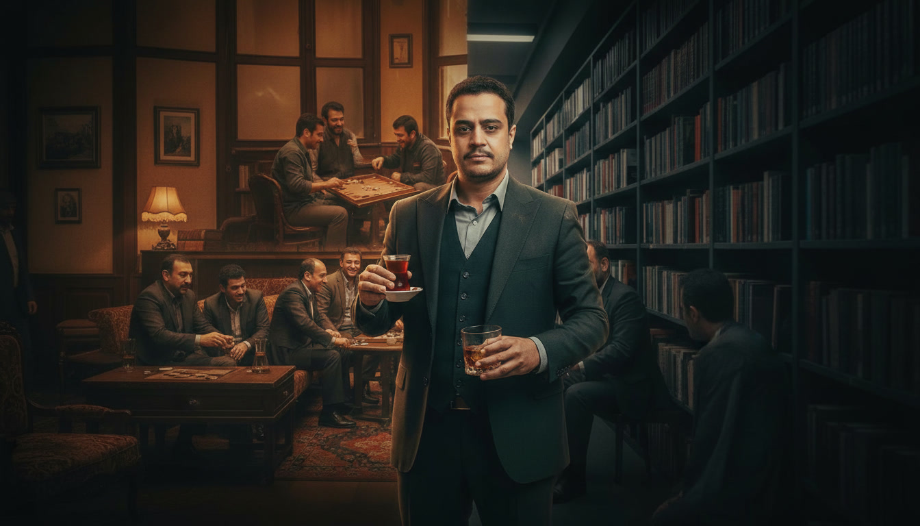 Mysterious figure offering choice